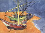 Vincent Van Gogh Boats on the Beach of Saintes-Maries (nn04) painting